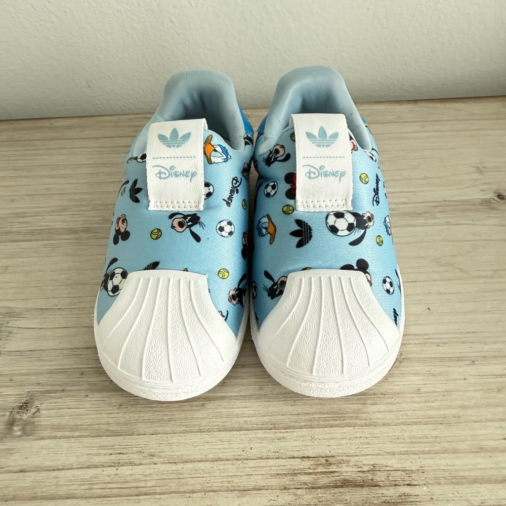 adidas Kids Blue and White Slip-On Sneakers